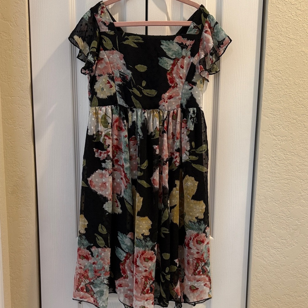 Pastourelle Floral Kids Dress - Black, Pink, Green